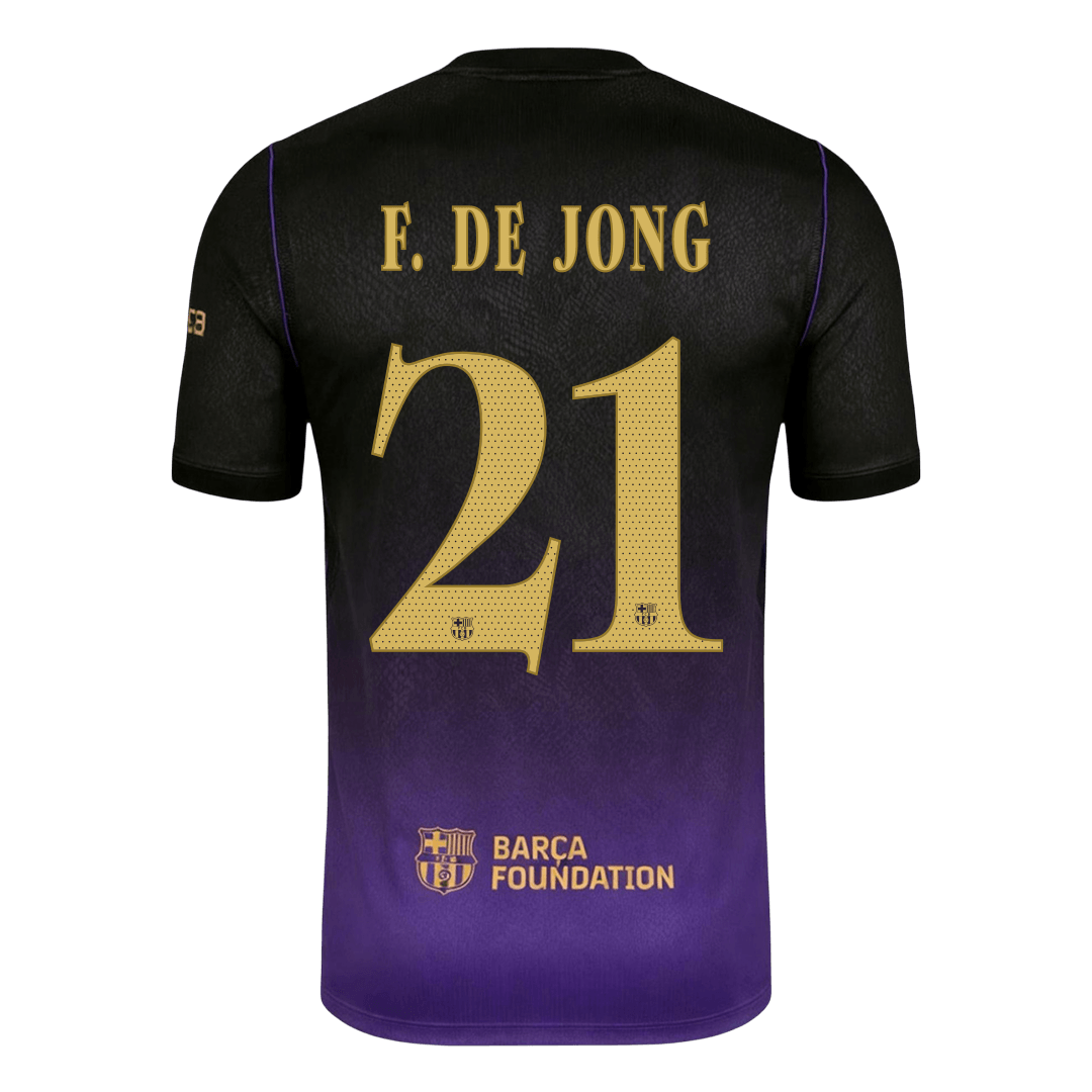 F. DE JONG #21 Barcelona Extérieur Maillot 2026/27 Black/Purple - UCL