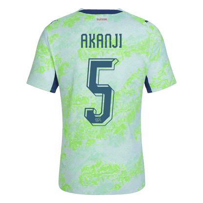 Maillot Extérieur AKANJI #5 Suisse - Coupe du Monde 2026 Vert Joueur