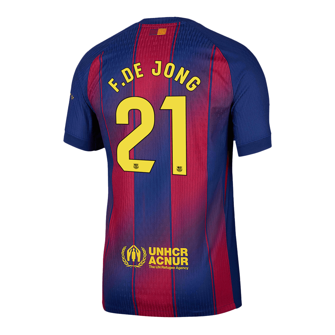 F.DE JONG #21 Barcelone Domicile Maillot 2025/26 Rouge&Bleu Joueur