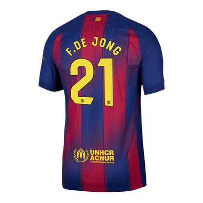 F.DE JONG #21 Barcelone Domicile Maillot 2025/26 Rouge&Bleu Joueur
