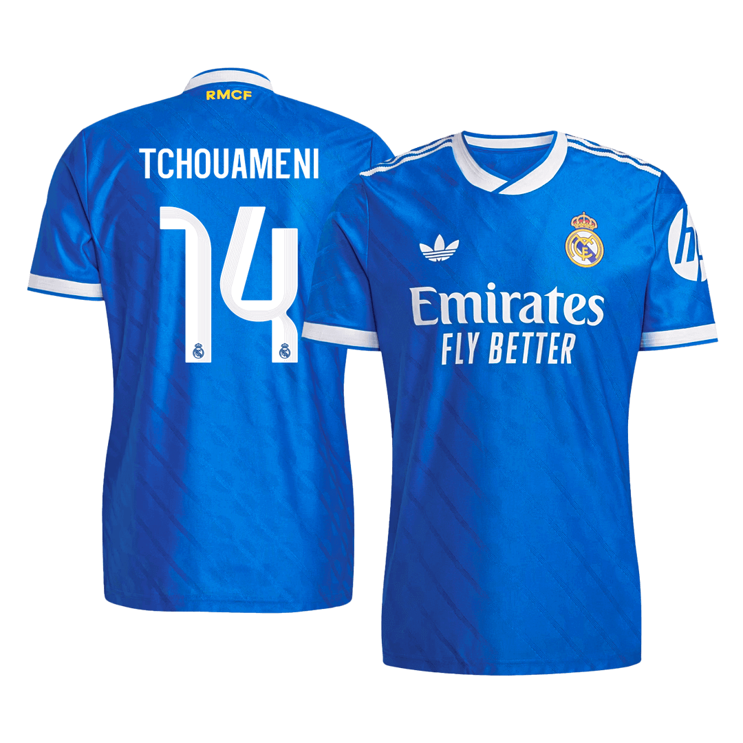 TCHOUAMENI #14 Maillot Tiers Real Madrid 2025/26 Bleu Joueur