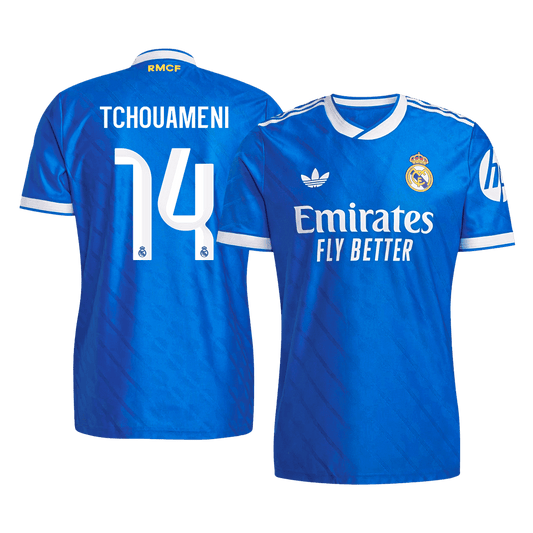 TCHOUAMENI #14 Maillot Tiers Real Madrid 2025/26 Bleu Joueur