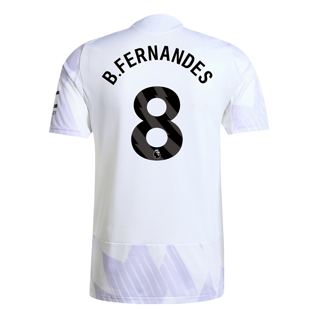 B.FERNANDES #8 Manchester United Extérieur Maillot 2025/26 Blanc Joueur