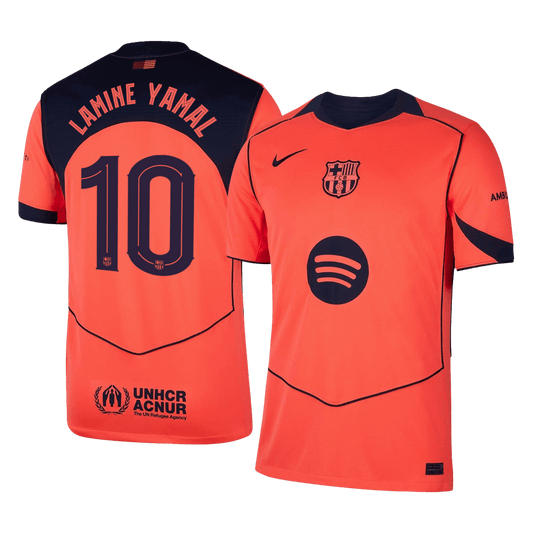 LAMINE YAMAL #10 Maillot Tiers Barcelone 2025/26 Orange - UCL