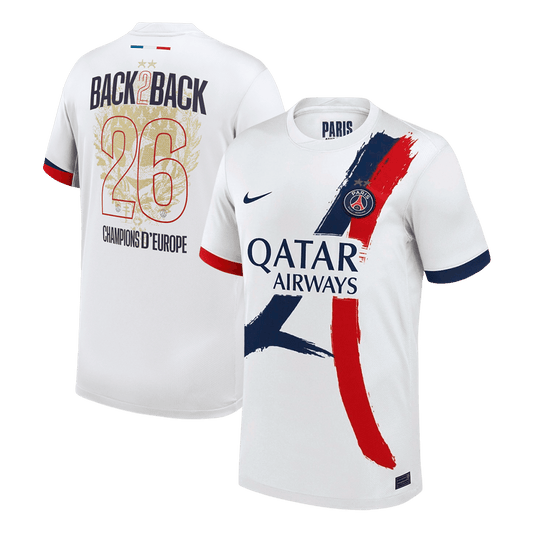 Champions d'Europe #26 Maillot Extérieur PSG 2024/26 Blanc - CHAMPIONS D'EUROPE