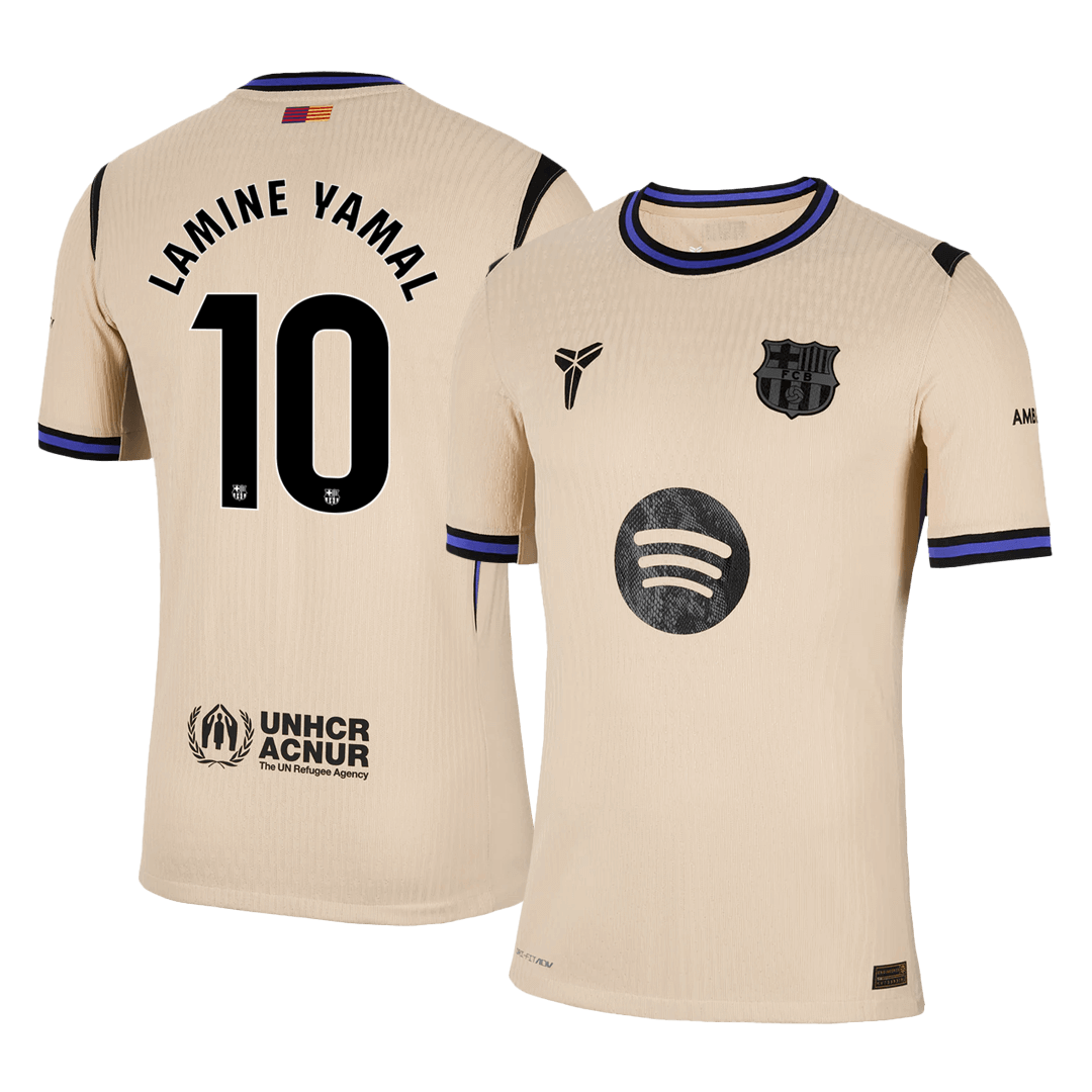 LAMINE YAMAL #10 Barcelone Maillot Extérieur 2025/26 Jaune Joueur
