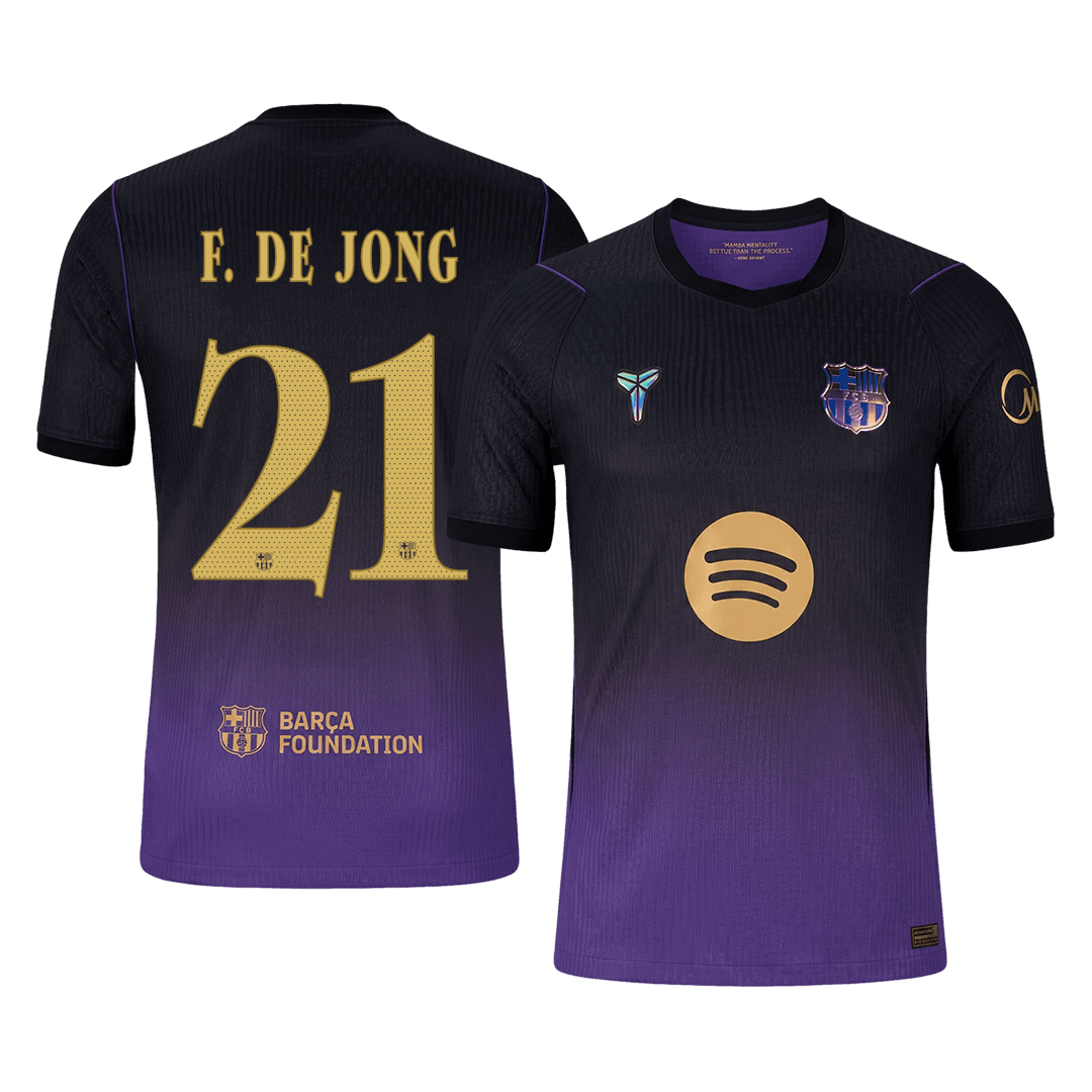 F. DE JONG #21 Barcelona Extérieur Maillot 2026/27 Black/Purple Joueur - UCL
