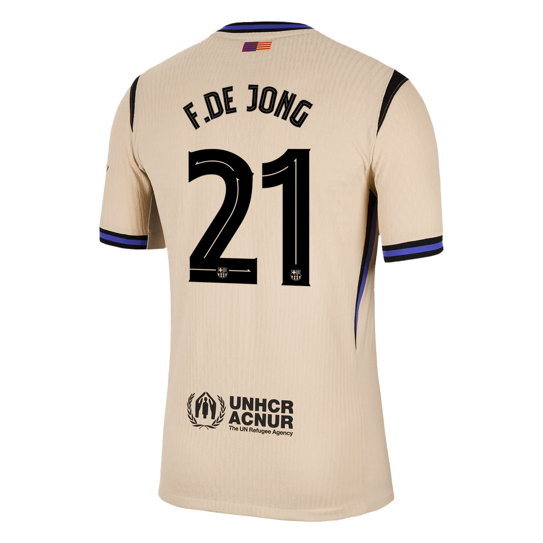F.DE JONG #21 Barcelone Maillot Extérieur 2025/26 Jaune Joueur - UCL