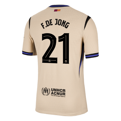 F.DE JONG #21 Barcelone Maillot Extérieur 2025/26 Jaune Joueur - UCL