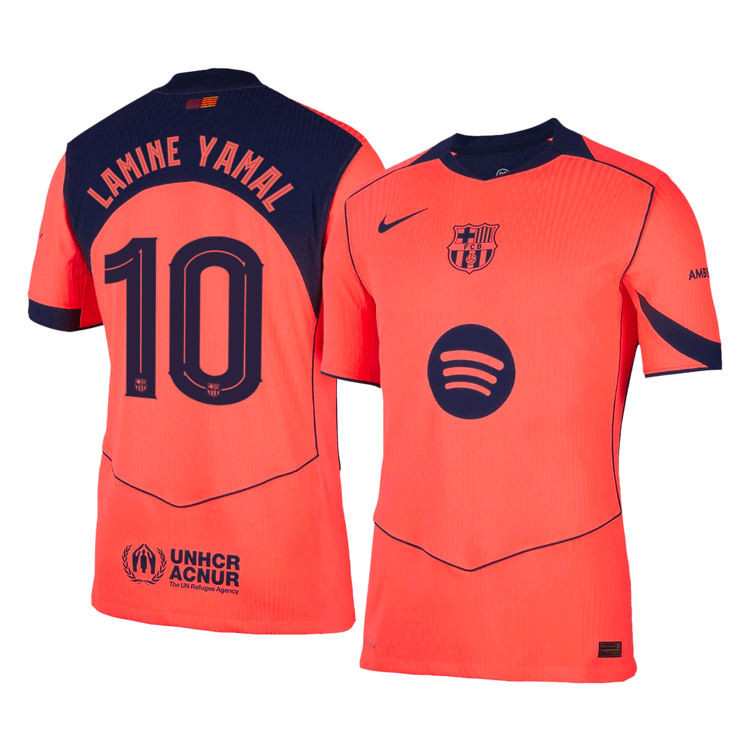 LAMINE YAMAL #10 Barcelone Troisième Maillot 2025/26 Orange Joueur - UCL